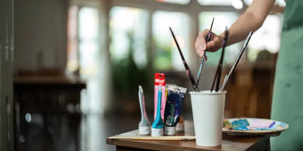 Fırça Fırçası Resim Sanatı Yaratıcılık Sanatsal Sanat Eseri Resim Renkli — Stok fotoğraf