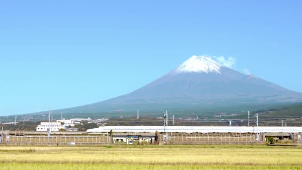 静岡県 12月01日 2023 高速電車東海道新幹線 富士山 富士山 — ストック動画