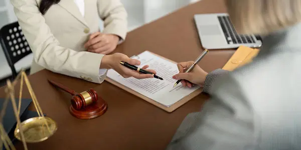Consultation Conference Lawyer Business People Discussion Law Firm Office Concepts — Stock Photo, Image