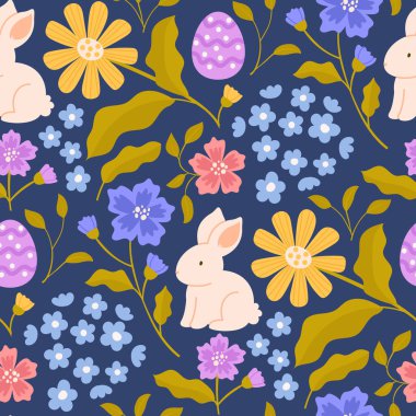 Paskalya için kusursuz bir yol. Tavşan, paskalya yumurtası ve çiçeklerle tekrarlanan tatil geçmişi