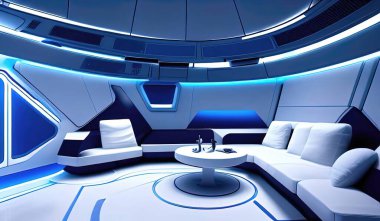 Uzay Gemisinde ya da Seastead 'de Geleceğin Oturma Odası