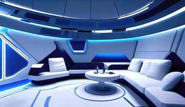 Uzay Gemisinde ya da Seastead 'de Geleceğin Oturma Odası