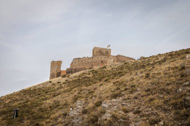 Zaragoza 'daki Trasmoz kalesi, İspanya' nın Aragon ili.