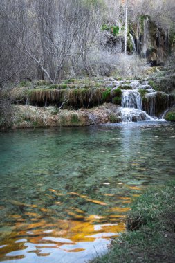 İspanya 'nın Castilla la la Mancha bölgesindeki Cuervo nehrinin kaynağı