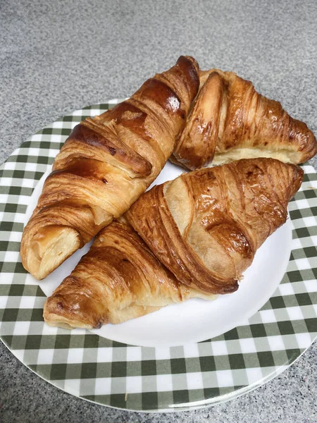 Plate of French Croissants: French Bakery Delights