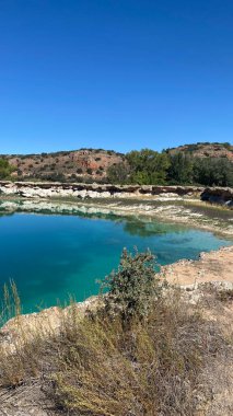 Laguna de la lengua in Lagunas de Ruidera, Castilla la la Mancha, İspanya