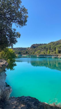 Laguna de la lengua in Lagunas de Ruidera, Castilla la la Mancha, İspanya