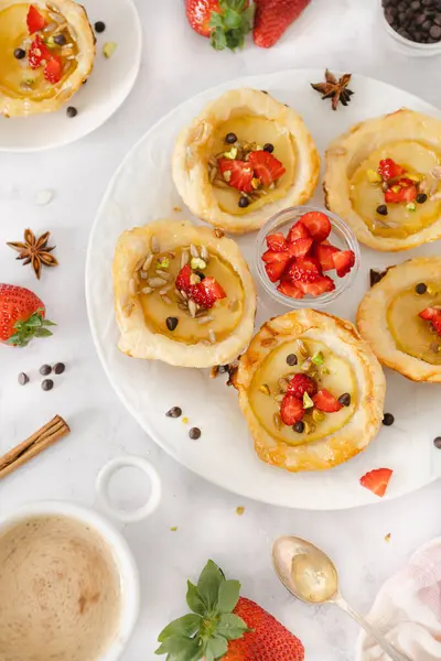 Delightful Apple Tartlets with Fresh Strawberries and Nuts