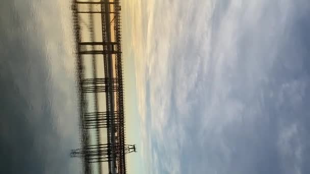 Urzekająca Sceneria Zachodu Słońca Rozgrywa Się Molo Rio Tinto Muelle — Wideo stockowe