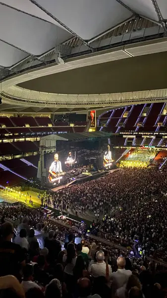 Stock image Madrid, Espaa; June 17, 2024: Bruce Springsteen Rocks Madrid: Electrifying Concert at Civitas Metropolitano Stadium