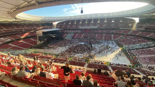 stock image Madrid, Espaa; June 17, 2024: Bruce Springsteen Rocks Madrid: Electrifying Concert at Civitas Metropolitano Stadium