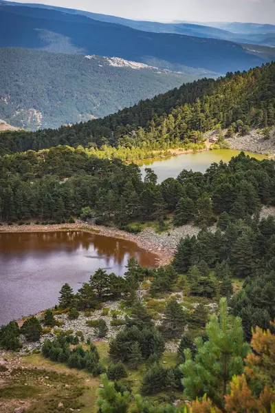 stock image A stunning aerial view of the Lagunas de Neila located in Soria, Spain. T