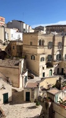 Sassi di Matera 'nın Panoramik Videosu, İtalya Antik Mağara Şehri