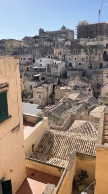 Sassi di Matera 'nın Panoramik Videosu, İtalya Antik Mağara Şehri