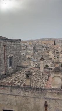 Sassi di Matera 'nın Panoramik Videosu, İtalya Antik Mağara Şehri