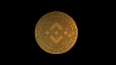 Logo Binance Kripto Para Birimi Çevirisi Şeffaf Arkaplanda Animasyon, 1920x1080 boyut, Alfa Chanel, Çerçeve oranı 30fps