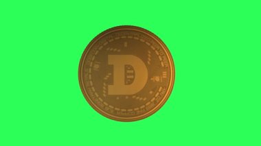 Logo Dogecoin Şifreli Para Birimi Yeşil Ekran Arkaplanı Animasyonu, 1920x1080 boyut, Yeşil Ekran, Çerçeve oranı 30fps