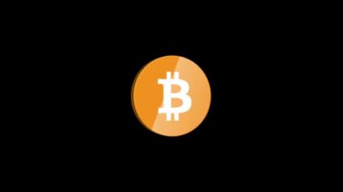 Logo Bitcoin Kripto Parolası Şeffaf Arkaplan Animasyonu, 1920x1080 boyut, Alfa Chanel, Çerçeve oranı 30fps
