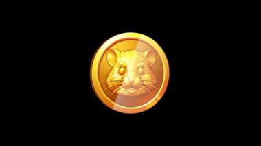 Logo Hamster Kombat Kripto Para Birimi Şeffaf Arkaplanda Animasyon, 1920x1080 boyut, Alfa Chanel, Çerçeve oranı 30fps