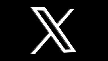 Logo twitter X Şeffaf Arkaplanda Animasyon, 1920x1080 boyut, Alfa Chanel, Çerçeve oranı 30fps