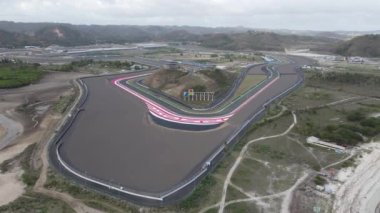 Fotage Drone Mandalika Endonezya Devresi. Bu görüntü 18-20 Eylül 2022 (15: 00) civarında çekildi. Kuta, Pujut, Merkez Lombok Regency, Batı Nusa Tenggara, Endonezya, 83573Boyut 3840x2160