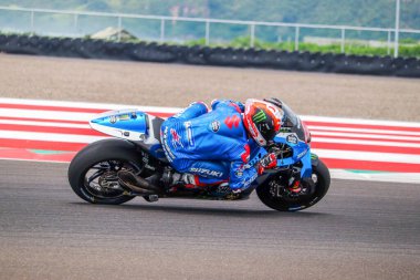 MotoGP 2022 . Alex Rins (42) . Suzuki Ecstar Takımı. Pertamina Mandalika Uluslararası Pist Endonezya 'da. (Editör Yayınları) Yakalanan: 16 Şubat 2022 Kuta, Central Lombok, Batı Nusa Tenggara, Endonezya.