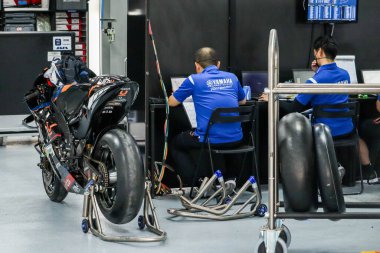 Paddock MotoGP Andrea Dovizioso 04. Yamaha RNF takımı Pertamina Mandalika Uluslararası Pist Endonezya 'da. (Editör Yayınları) Yakalanan: 12 Şubat 2022 Kuta, Central Lombok, Batı Nusa Tenggara, Endonezya.