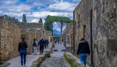 22 Nisan 2022-Pompeii İtalya birçok turist tarafından ziyaret edilen ve birçok kanıtın iyi korunduğu bir yer