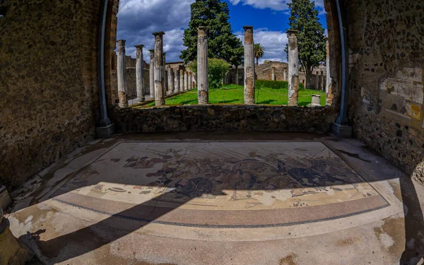 Pompeia Itália Local Visitado Por Muitos Turistas Onde Muita Evidência — Fotografia de Stock