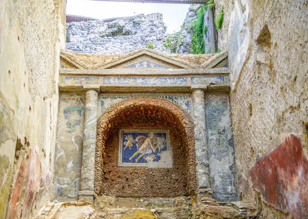 Pompeia Itália Local Visitado Por Muitos Turistas Onde Muita Evidência — Fotografia de Stock