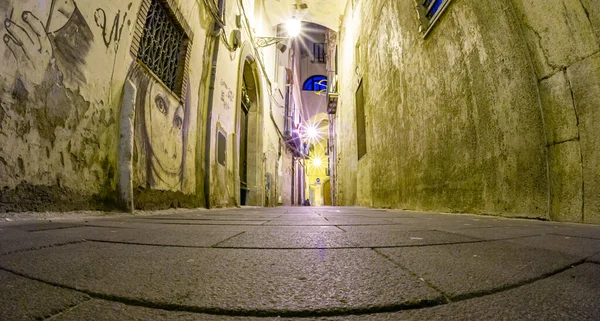 April 2022 April 2022 Narrow Streets Night People City Salerno — Stock Photo, Image