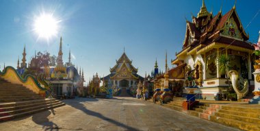 Huay Sai Khao Temple With modern, beautiful and strange applied art in Chiang Rai, Thailand visited by tourists from all over the world