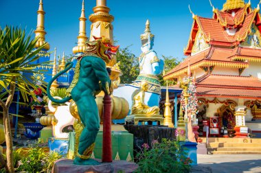 Huay Sai Khao Temple With modern, beautiful and strange applied art in Chiang Rai, Thailand visited by tourists from all over the world