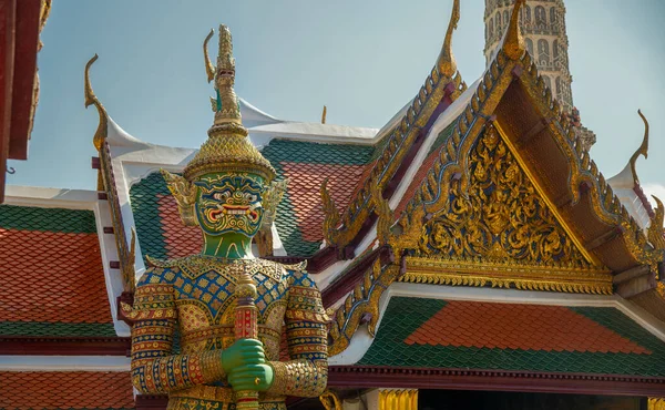 Wat Phra Kaew Bangkok Demon Guardian Giants Characters Each Distinguished — Stock Photo, Image