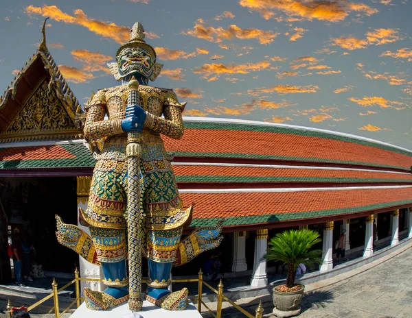 Wat Phra Kaew Bangkok Guardião Demônio Gigantes São Personagens Cada — Fotografia de Stock