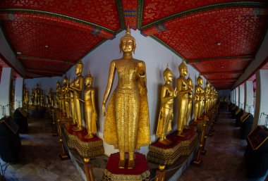 Wat Pho, Yaslanan Buda Tapınağı, Bangkok 'ta uzanan dev Buda heykeli, güzel mimarisi ve karmaşık duvar resimleriyle tanınan çarpıcı bir tapınaktır. Buda Altın Heykeli. .