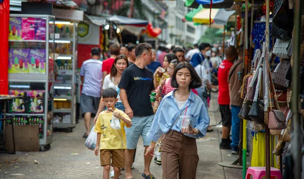 stock image February 15 2023-Kuala Lumpur Malaisya- People from all over the world flock to this area to experience the unique culture and cuisine that it has to offer. Diverse mix of people walking around.