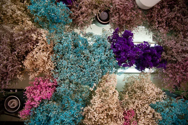 Innumerevoli Mazzi Fiori Colorati Molte Composizioni Floreali Nel Bangkok Flower — Foto Stock