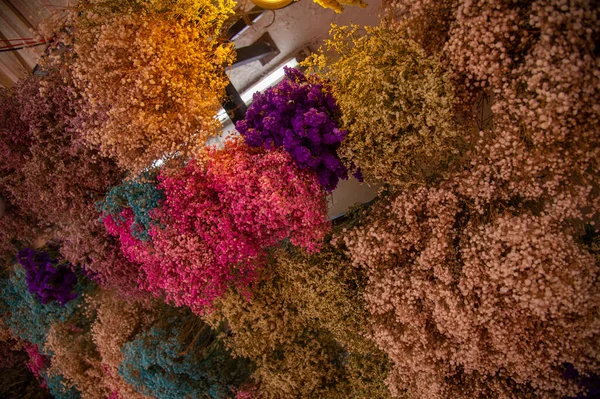 Innumerevoli Mazzi Fiori Colorati Molte Composizioni Floreali Nel Bangkok Flower — Foto Stock
