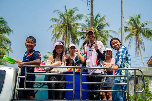 Квітня 2023 Thung Wua Laen Beach Chumphon Area Натовпи Святкують — стокове фото