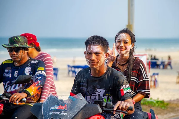 Abril 2023 Thung Wua Laen Beach Área Chumphon Multidões Celebram — Fotografia de Stock