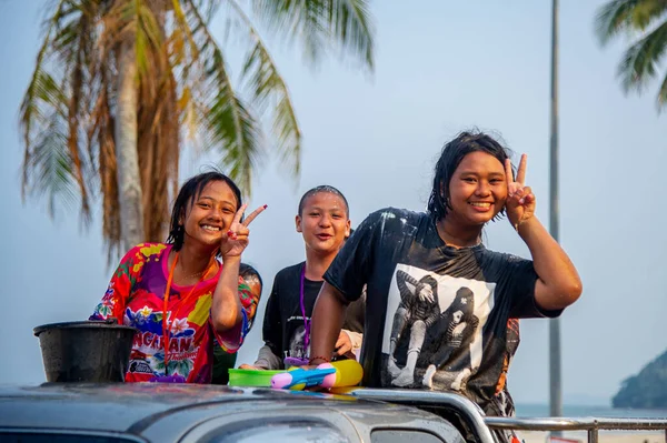 Abril 2023 Thung Wua Laen Beach Área Chumphon Multidões Celebram — Fotografia de Stock