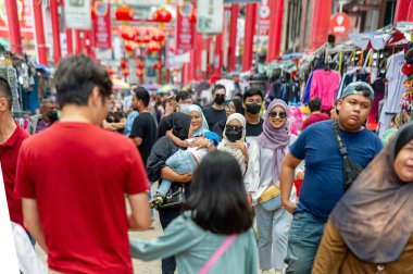 22 Şubat 2023 - Kuala Lumpur Malezya-Petaling Caddesi güneydeki en kalabalık caddelerden biridir..