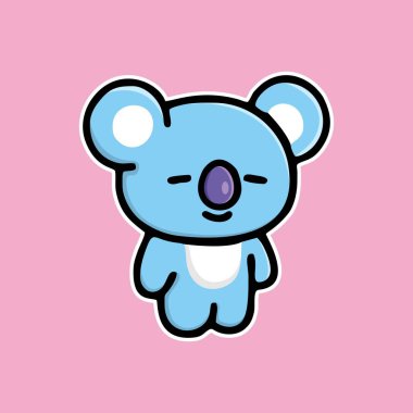 Şirin bt21 büyük set etiketi konsept vektör tasarımı