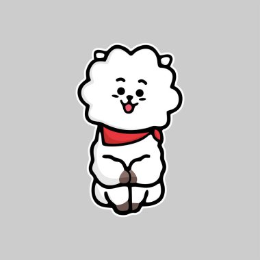 Şirin bt21 büyük set etiketi konsept vektör tasarımı