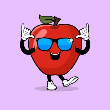 Tarz ifade vektörü olan şirin Apple meyve karakteri