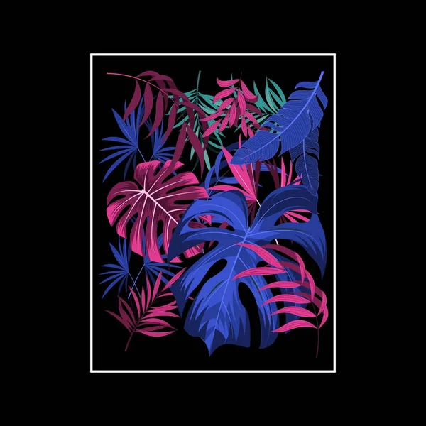 花のポスターテンプレート 現代のトレンディーなマティス最小限のスタイル ピンクと青の色 — ストックベクタ