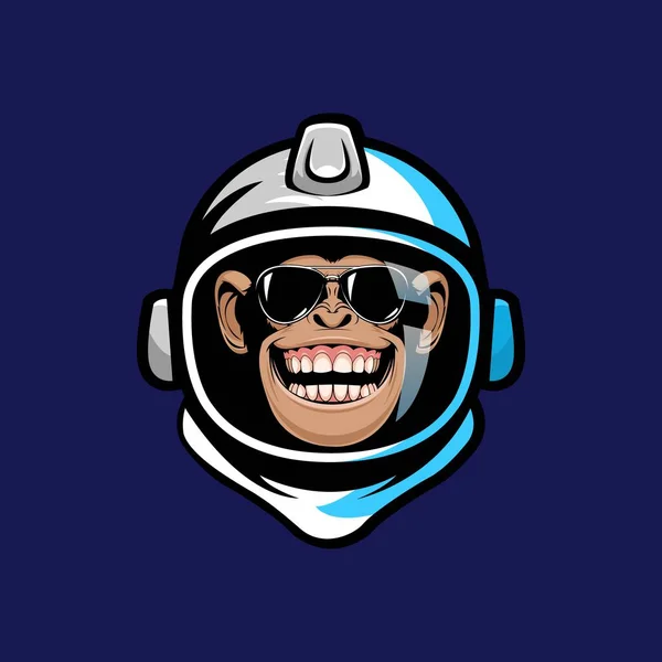 Astronot kasklı maymun kafalı..