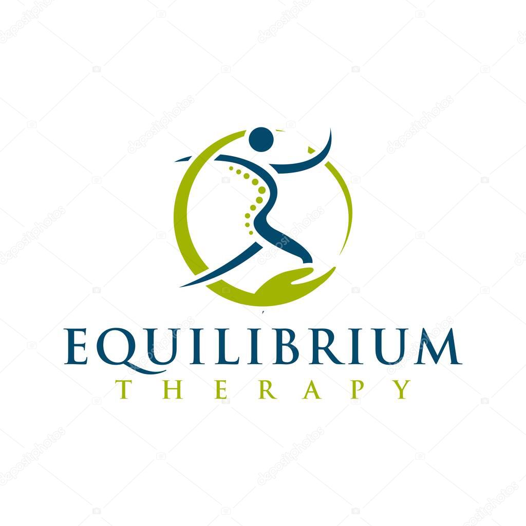 Chiropractic logo spine spinal care vector icon illustration