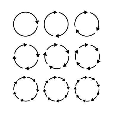 Siyah daire vektör okları kümesi. Vektör Simgeleri